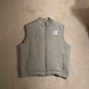Champion Light Gray Zip-Up Vest
